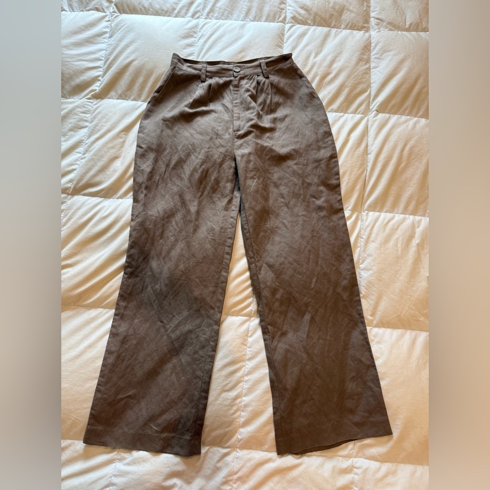 ROLLA'S linen blend Brown Wide-Leg Pants - Picture 5 of 14